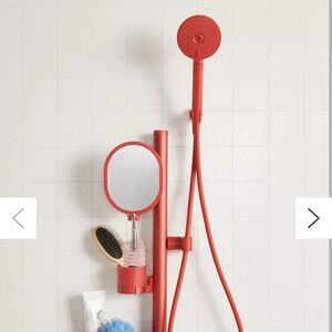 Red Shower Set with Mirror